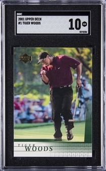 2001 Upper Deck #1 Tiger Woods Rookie Card - SGC GEM MINT 10
